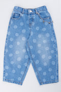 Blue Spotted Barrel Jeans