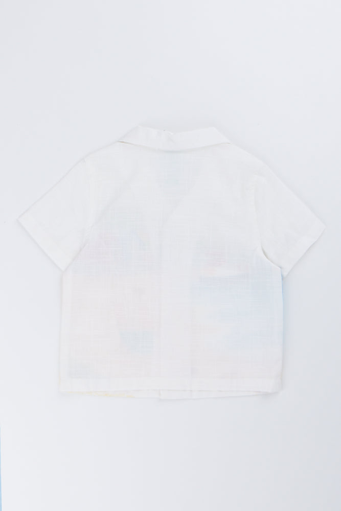 White Beach Print Linen Shirt (2)