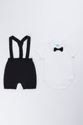 Black Bowtie Dungaree Set (3)