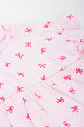 Pink Striped Bows T-Shirt Dress (1)