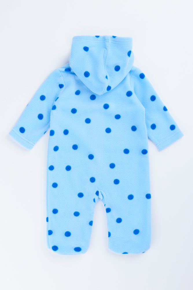 Blue Spotted Microfleece Racecar Jumpsuit (2)