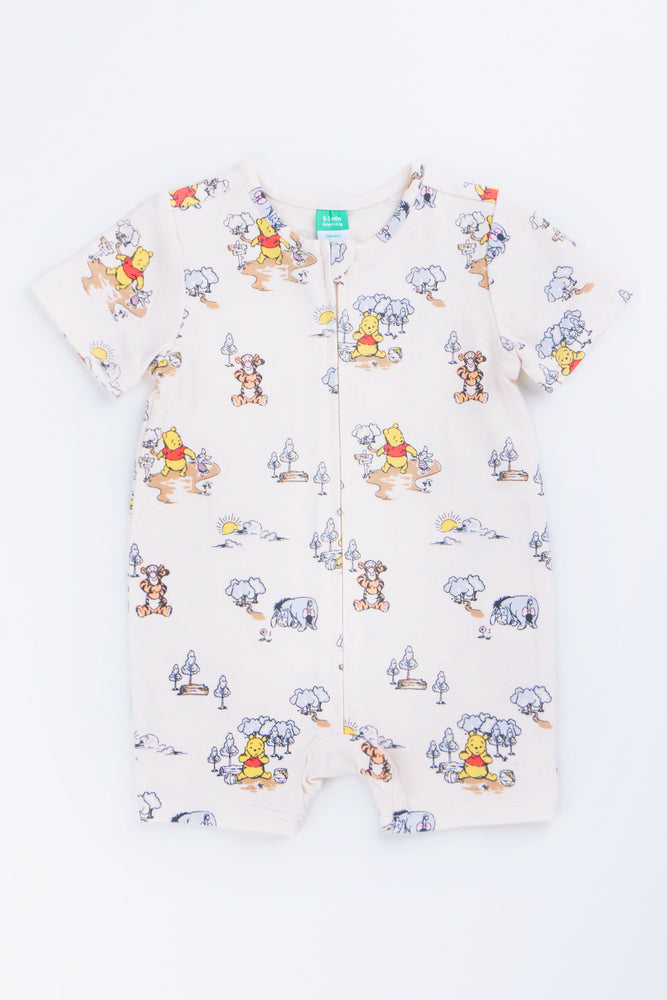 Winnie The Pooh Cream Zippy Romper