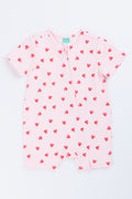 Pink Heart Print Baby Romper