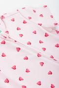 Pink Heart Print Baby Romper (1)