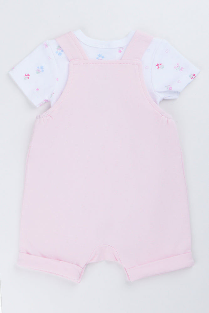 Pink Cat Dungaree Set (2)