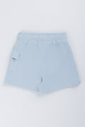 Blue Textured Knit Shorts (2)