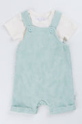 Sage Embossed Fleece Dungaree Set