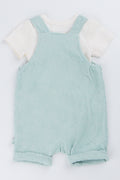 Sage Embossed Fleece Dungaree Set (2)