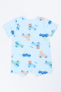 Blue Car Print Romper (2)