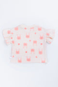 Cream Bunny Print Frill T-Shirt (2)