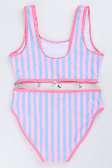 Striped Two Piece Swimsuit