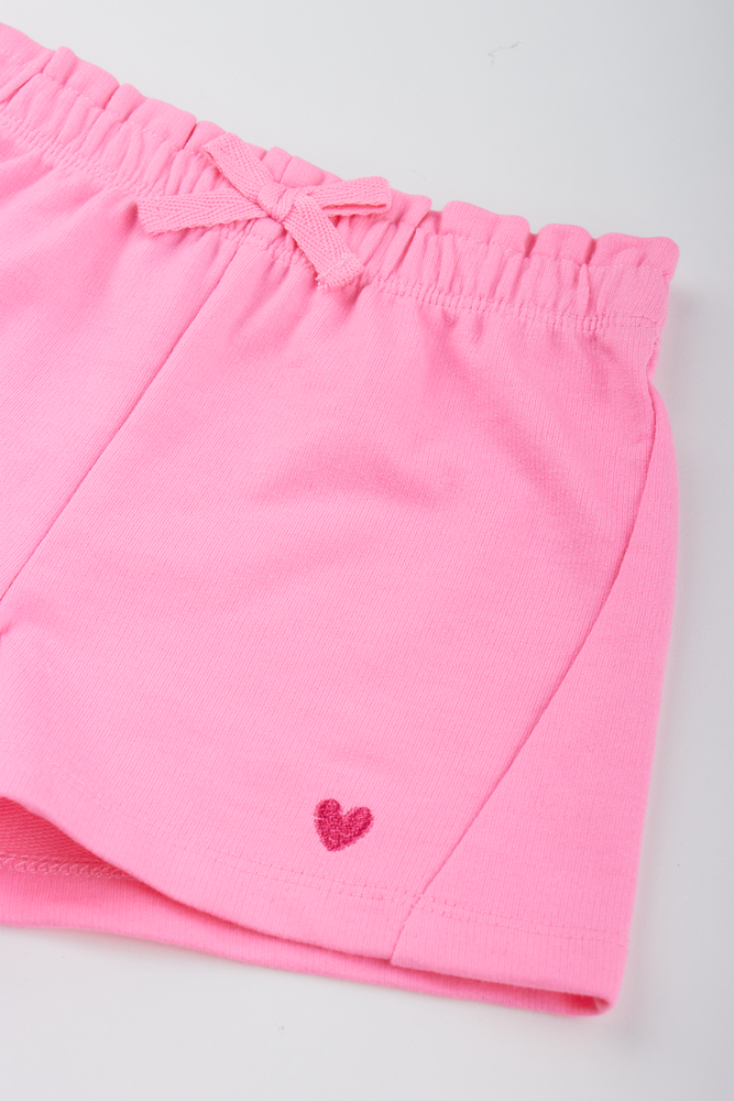 Neon Pink Knit Shorts (1)