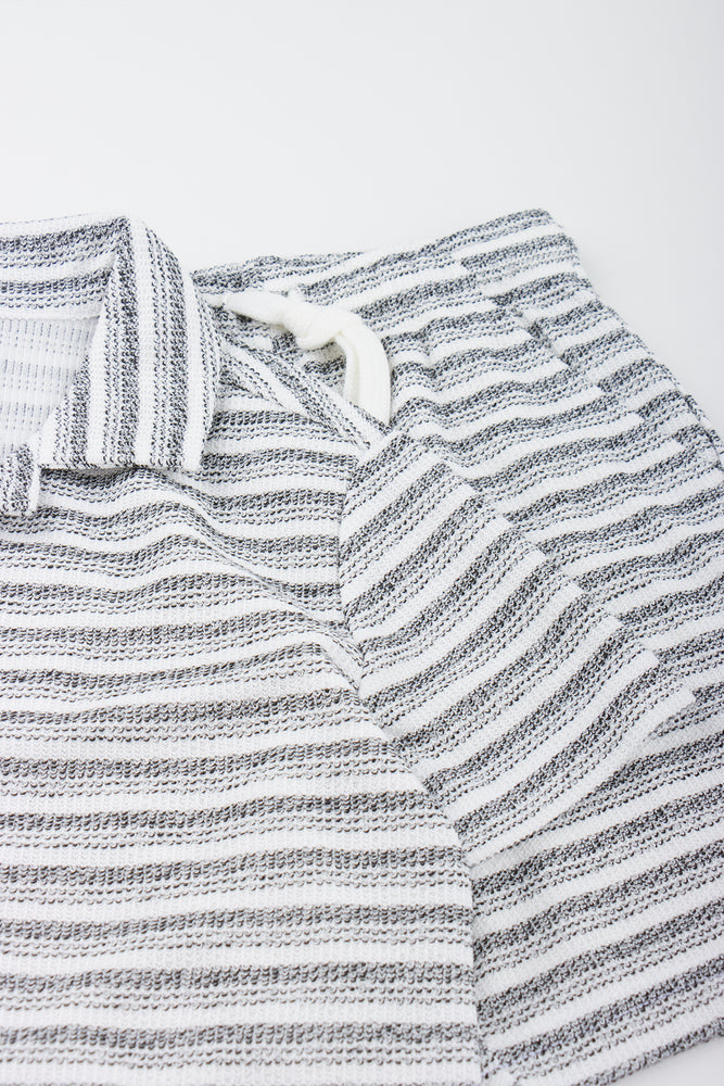 Striped Knit Shirt and Shorts Set (1)