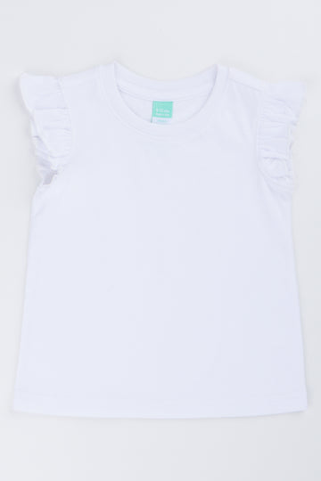 White Frill Sleeve Vest