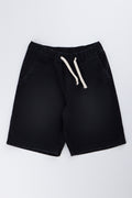 Black Pull On Denim Shorts