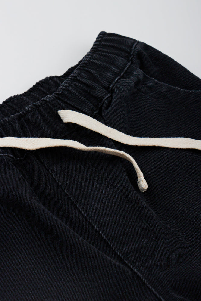 Black Pull On Denim Shorts (1)
