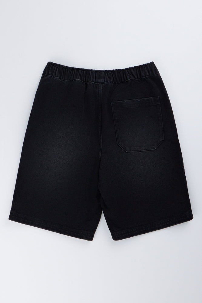 Black Pull On Denim Shorts (2)