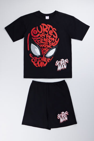 Spider-Man Graphic Black Pyjama Set