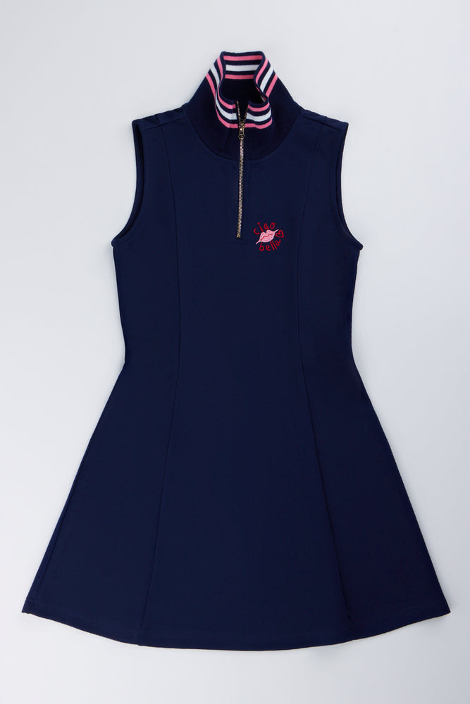 Navy Blue Sleeveless Skater Dress