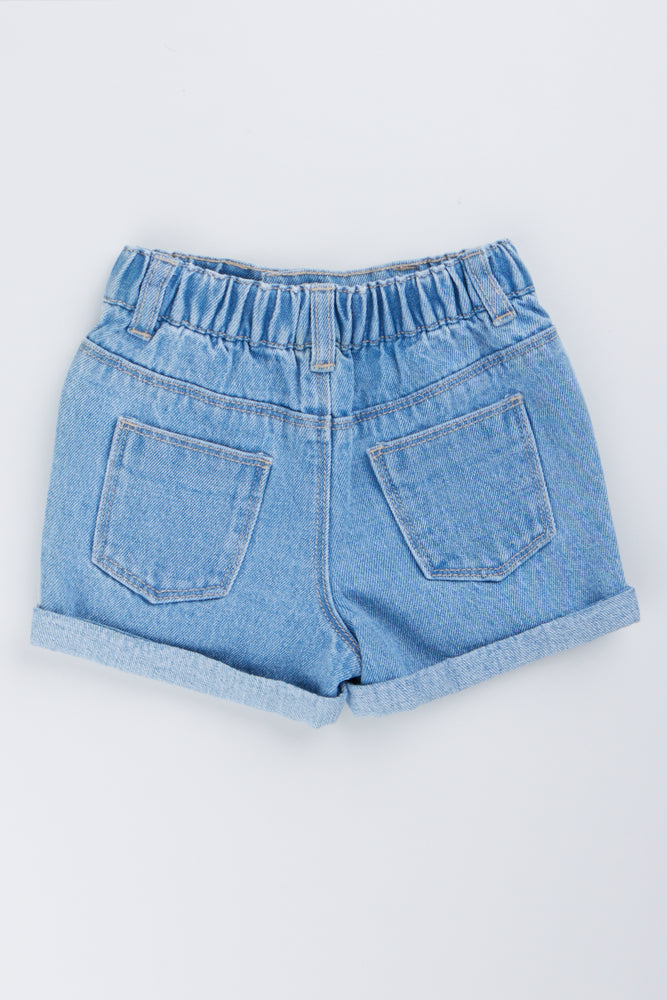 Cherry Embroidered Denim Shorts (2)
