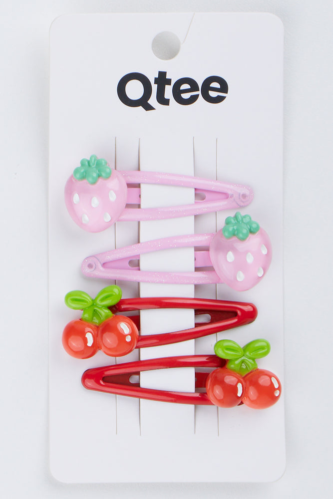 Strawberry & Cherry Hairclip Set