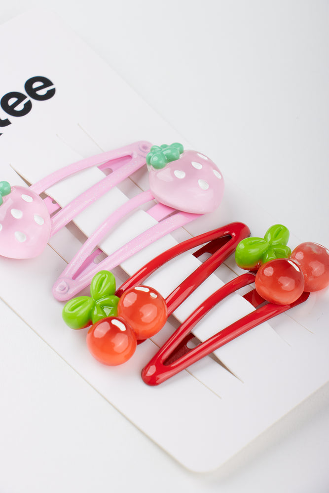 Strawberry & Cherry Hairclip Set (1)