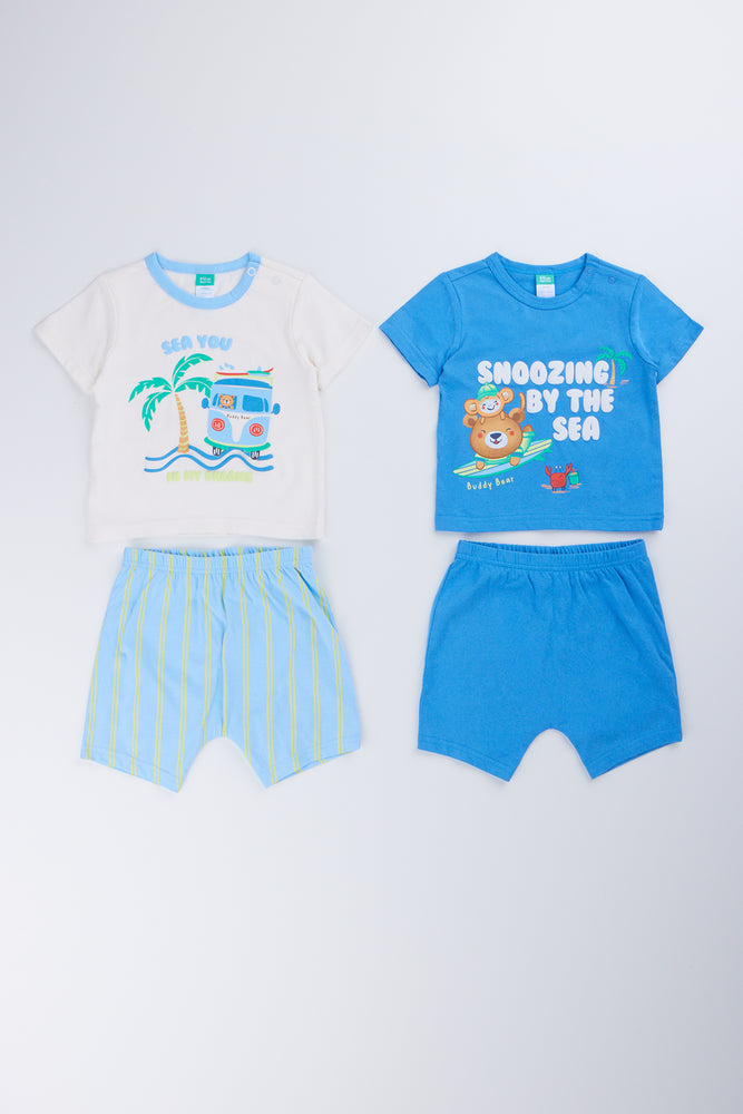 Blue & White Shorty Set 2 Pack