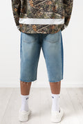 Light Blue Contrast Denim Shorts (2)