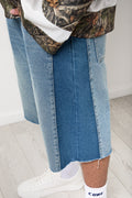 Light Blue Contrast Denim Shorts (3)