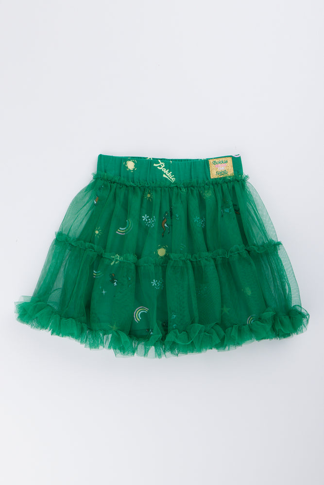 Green Printed Tutu Cycle Short (2)