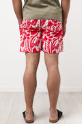 Red Geometric Print Swim Shorts (2)