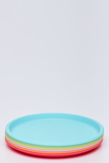6 Pack Brights Plastic Plates