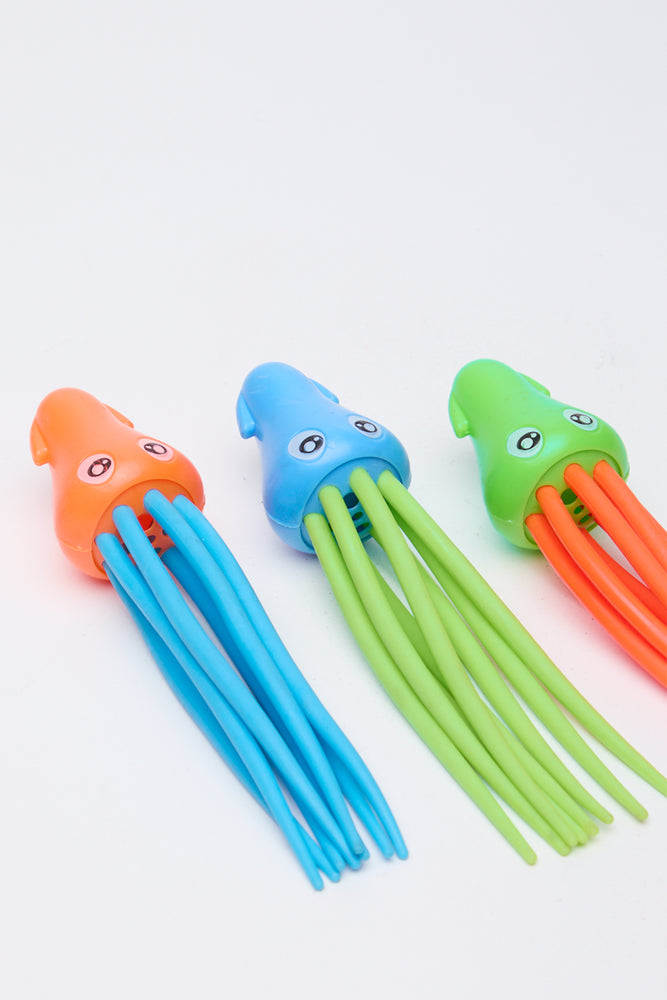 3 Pack Colourful Squid Diving Toys (1)