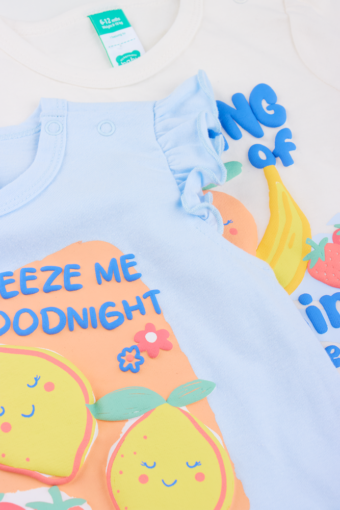 2 Pack Fruit Print Shorty Set (2)