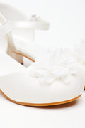 White Floral Embellished Block Heels (2)