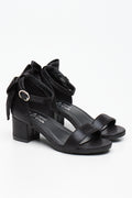 Black Open Toe Block Heels