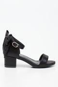 Black Open Toe Block Heels (1)