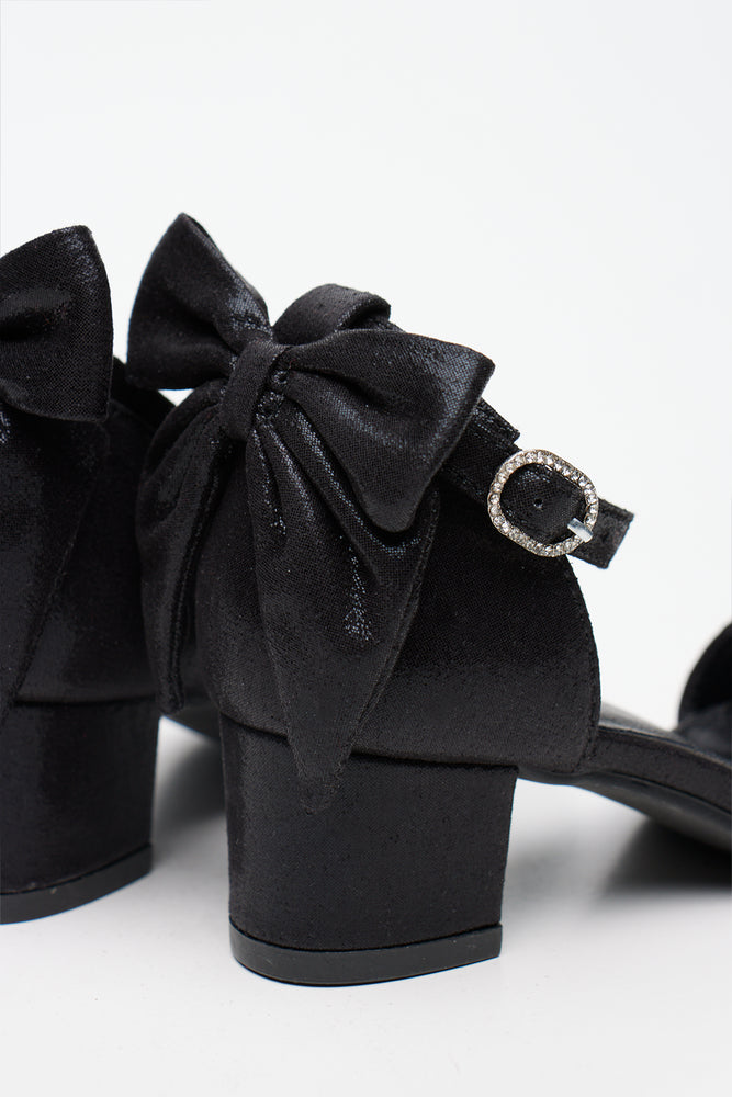 Black Open Toe Block Heels (3)