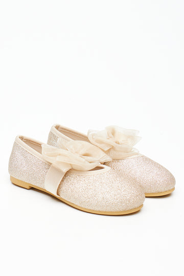 Gold Glitter Bow Pumps