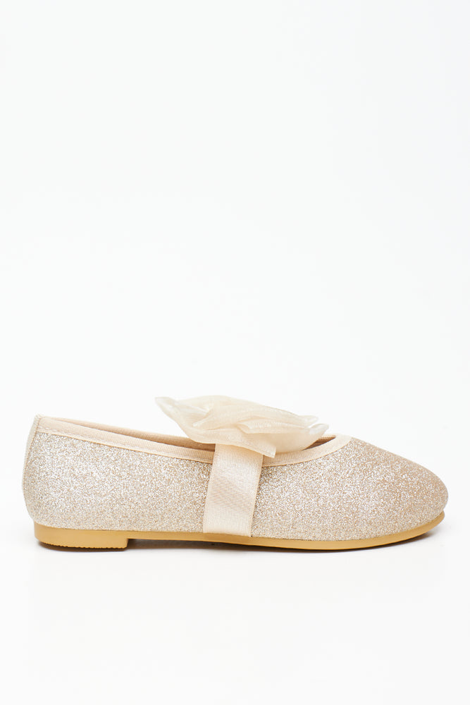 Gold Glitter Bow Pumps (1)