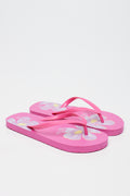 Cerise Tropical Flower Flip Flops