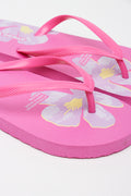 Cerise Tropical Flower Flip Flops (2)