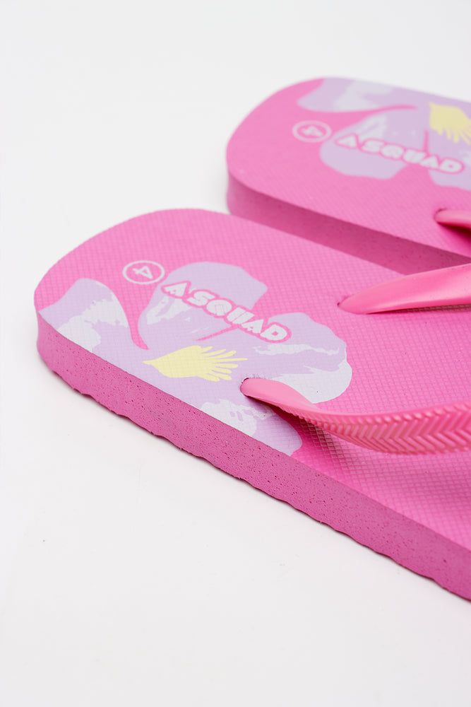 Cerise Tropical Flower Flip Flops (3)