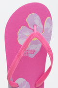 Cerise Tropical Flower Flip Flops (4)