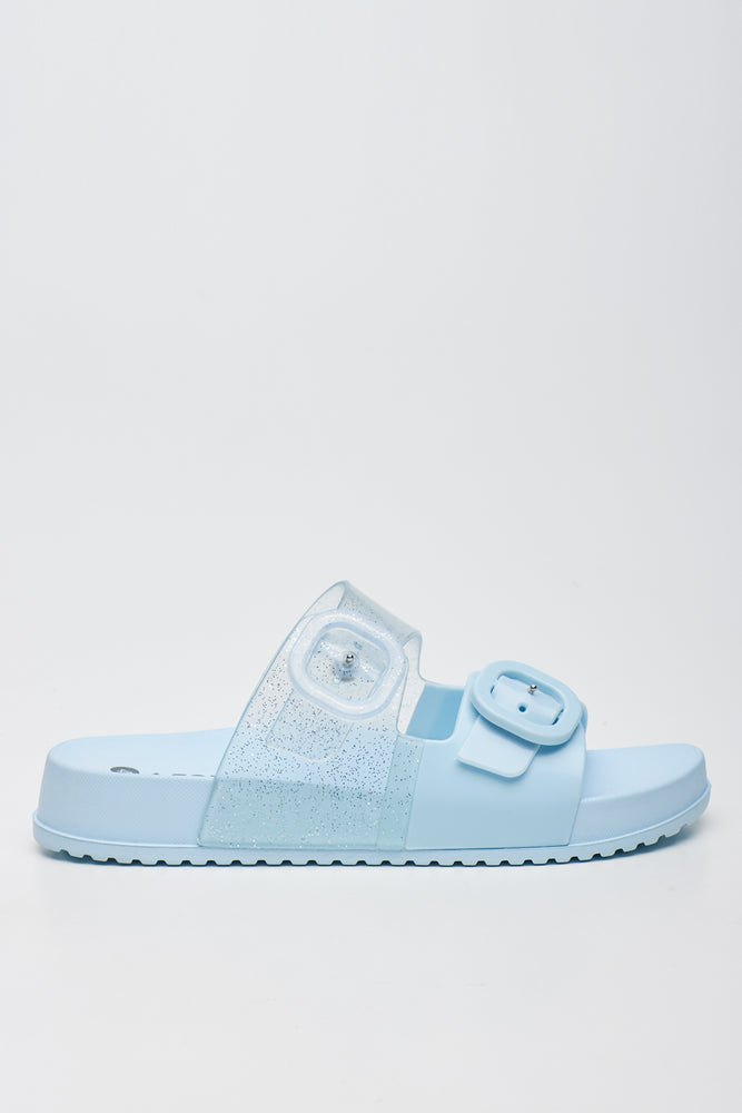 Light Blue Glitter Buckle Slides (1)