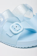 Light Blue Glitter Buckle Slides (2)
