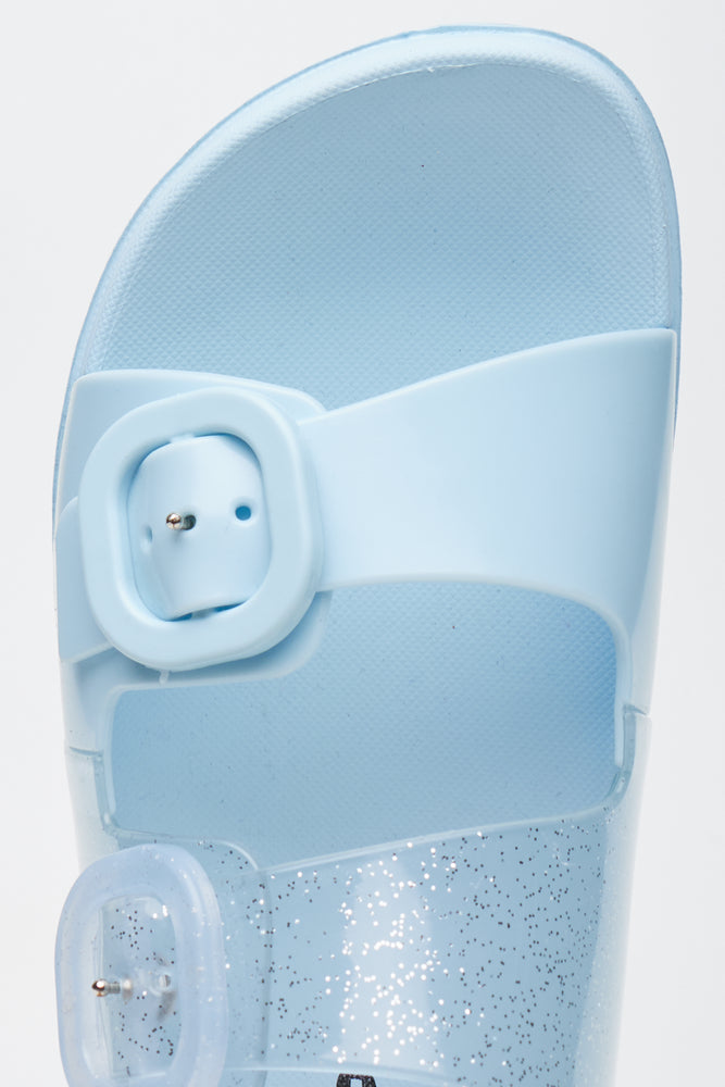 Light Blue Glitter Buckle Slides (4)