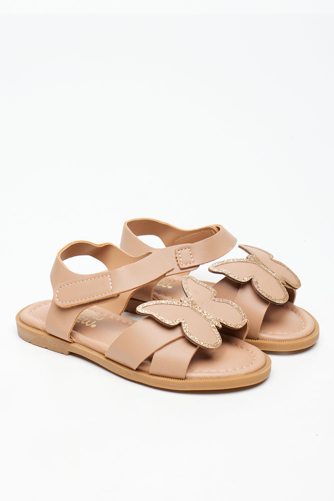 Natural Butterfly Detail Sandals