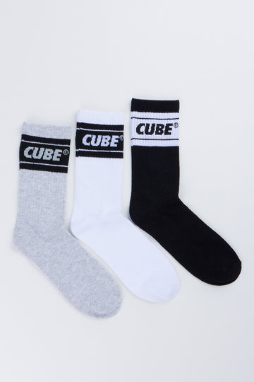 3 Pack CUBE Logo Crew Socks