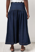 A Line Denim Skirt With Basque (2)